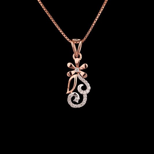 14K Two Tone Gold Diamond Pendant - 0.15ct VVS-VS-GH