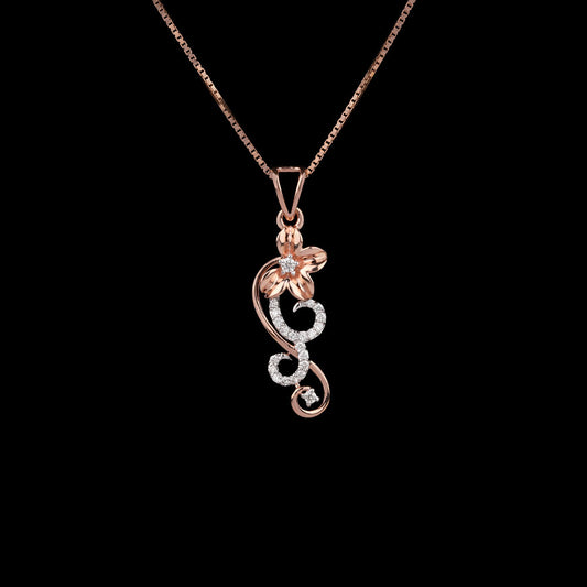 14K Two Tone Gold Diamond Pendant - 0.16ct VVS-VS-GH