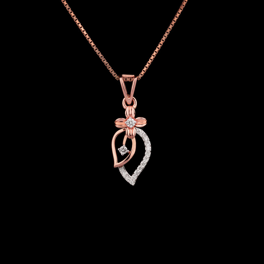 14K Two Tone Gold Diamond Pendant - 0.15ct VVS-VS-GH