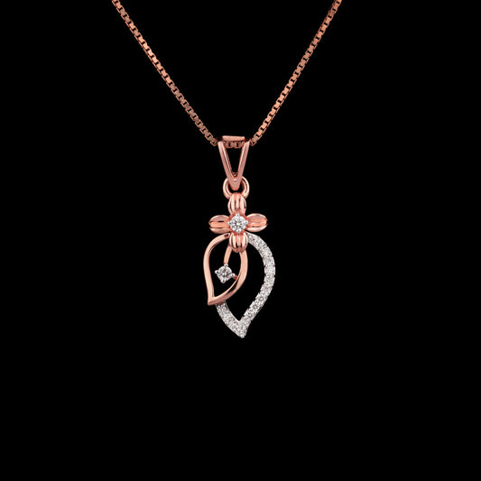 14K Two Tone Gold Diamond Pendant - 0.15ct VVS-VS-GH