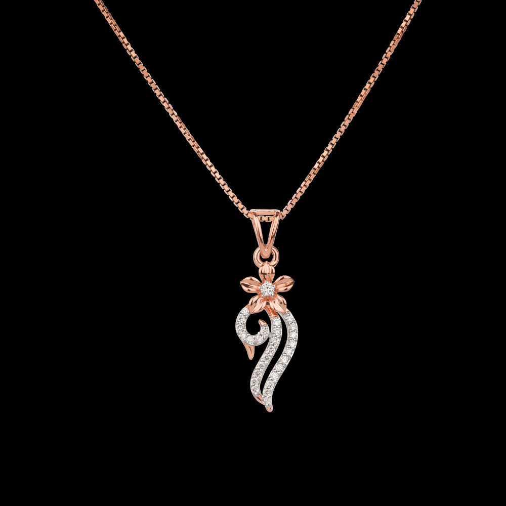 14K Two Tone Gold Diamond Pendant - 0.19ct VVS-VS-GH