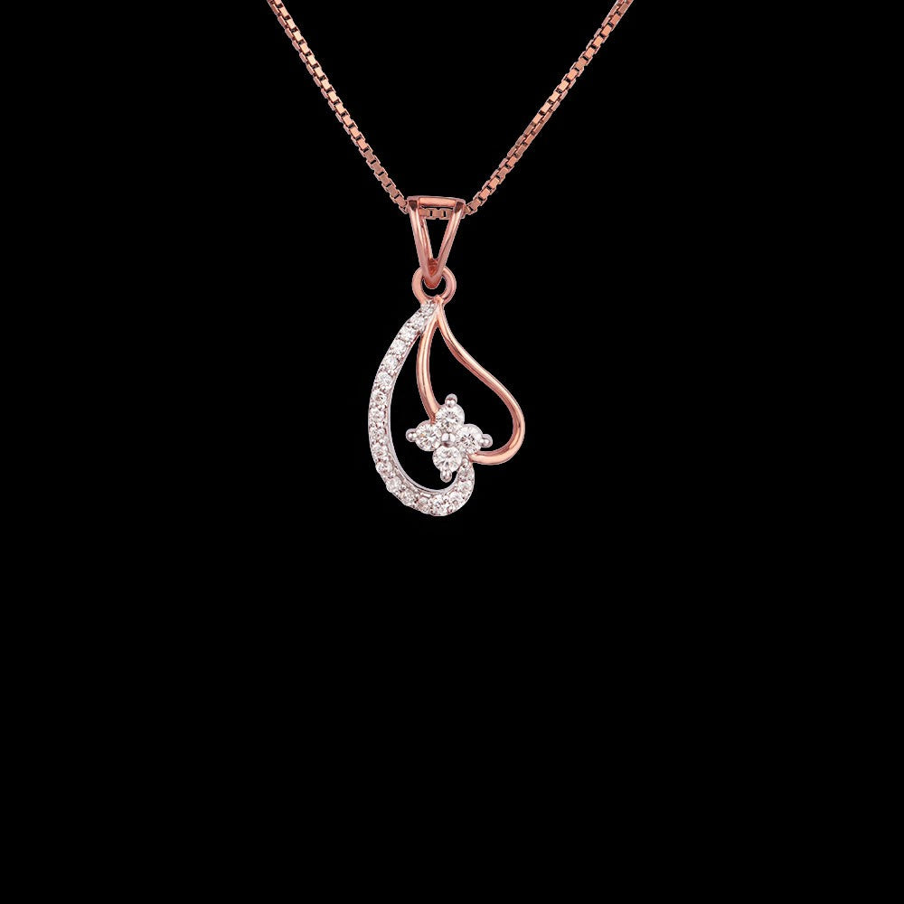 14K Two Tone Gold Diamond Pendant - 0.27ct VS-GH