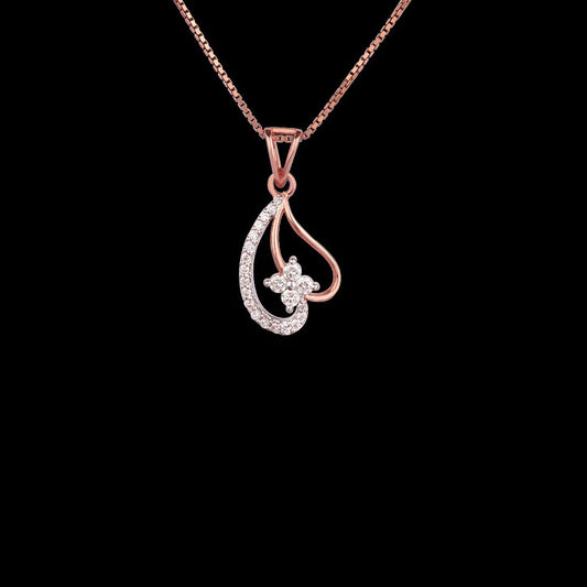 14K Two Tone Gold Diamond Pendant - 0.27ct VS-GH