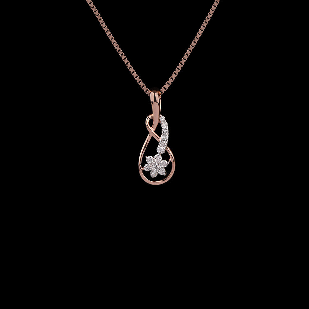 14K Two Tone Gold Diamond Pendant - 0.14ct VVS-VS-GH