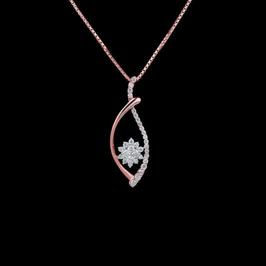 14K Two Tone Gold Diamond Pendant - 0.38ct VVS-VS-GH