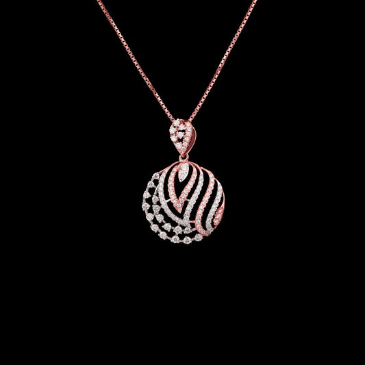 14K Two Tone Gold Diamond Pendant - 0.84ct VVS-VS-GH