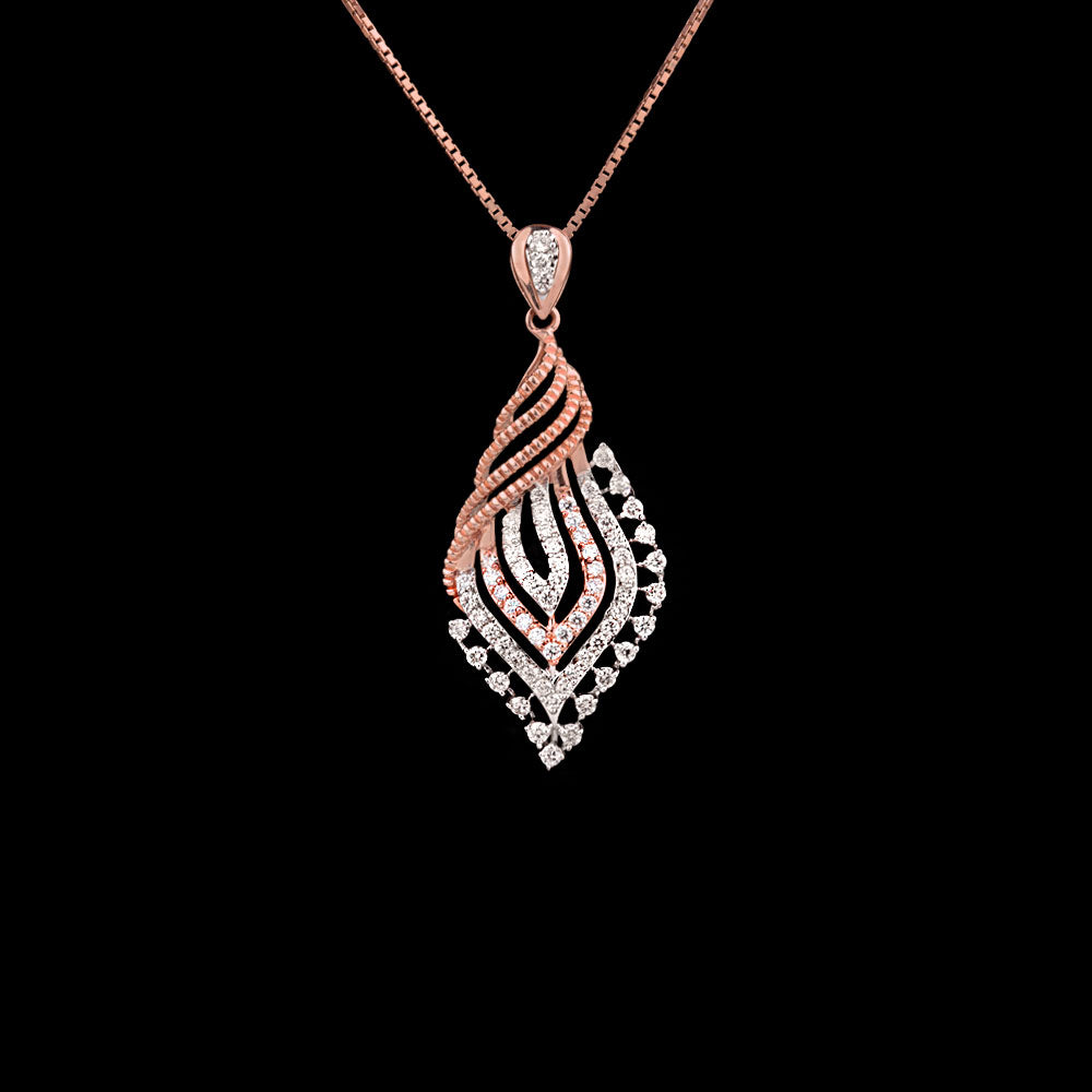 14K Two Tone Gold Diamond Pendant - 0.69ct VVS-VS-GH