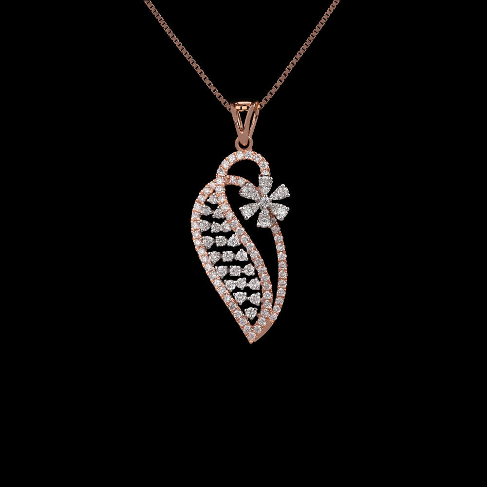 14K Two Tone Gold Diamond Pendant - 1.02ct VVS-VS-GH