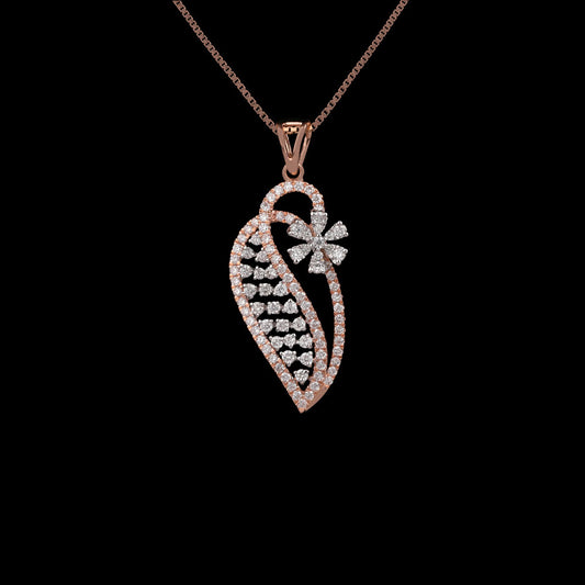 14K Two Tone Gold Diamond Pendant - 1.02ct VVS-VS-GH