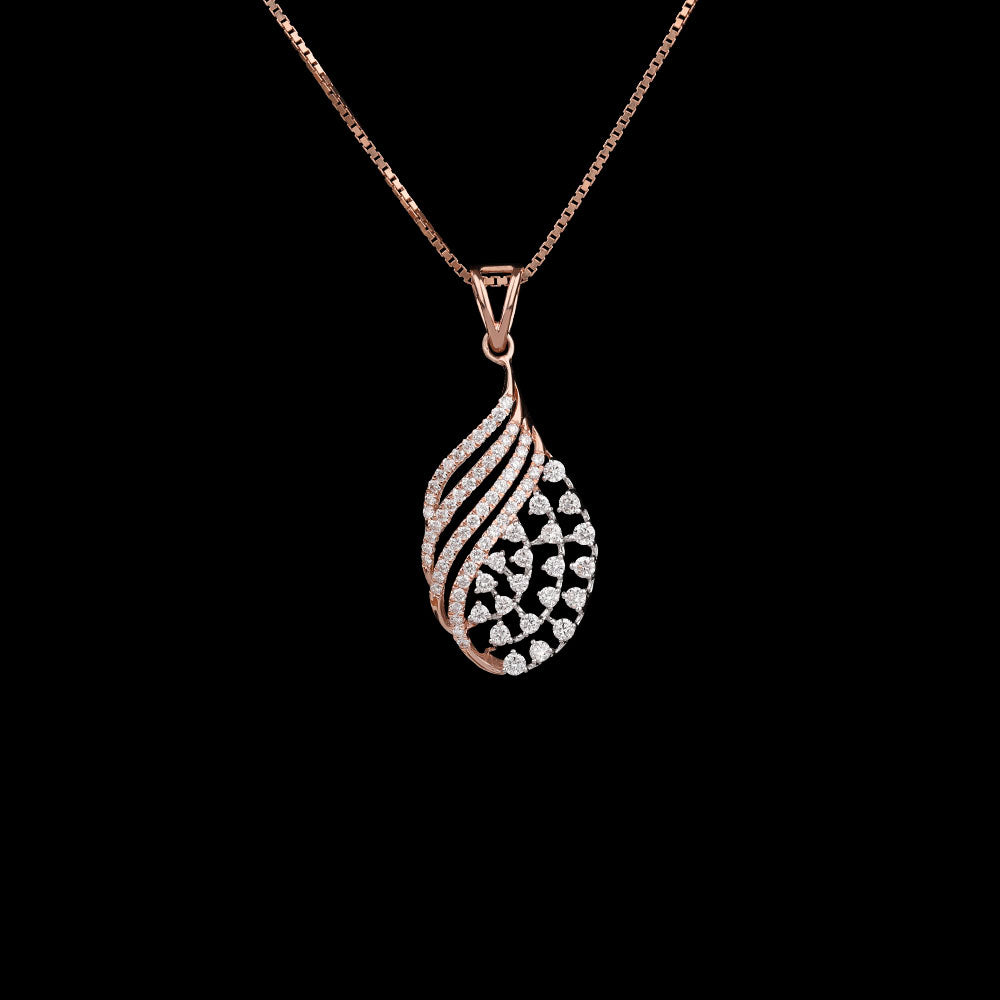 14K Two Tone Gold Diamond Pendant - 0.67ct VVS-VS-GH