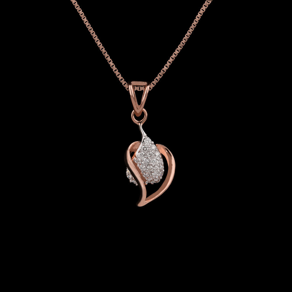 14K Two Tone Gold Diamond Pendant - 0.21ct VS-SI-HI