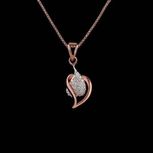 14K Two Tone Gold Diamond Pendant - 0.21ct VS-SI-HI