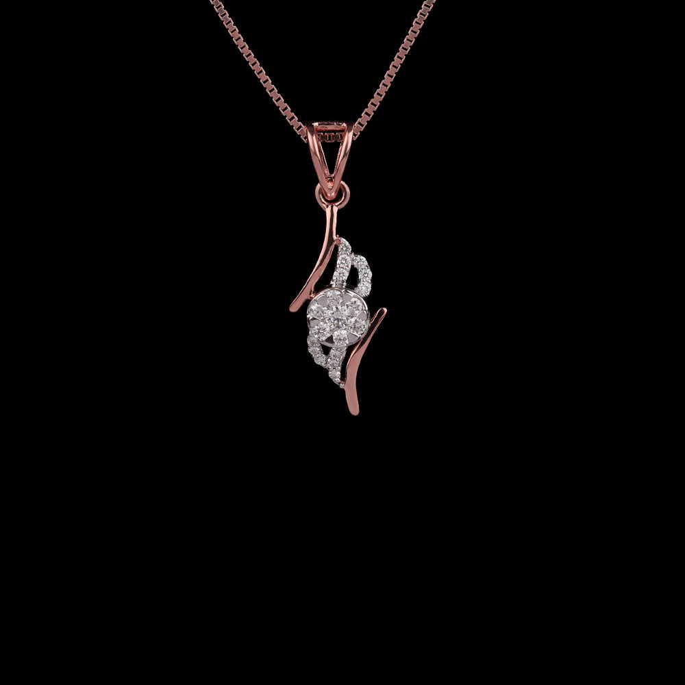 14K Two Tone Gold Diamond Pendant - 0.21ct VVS-VS-GH