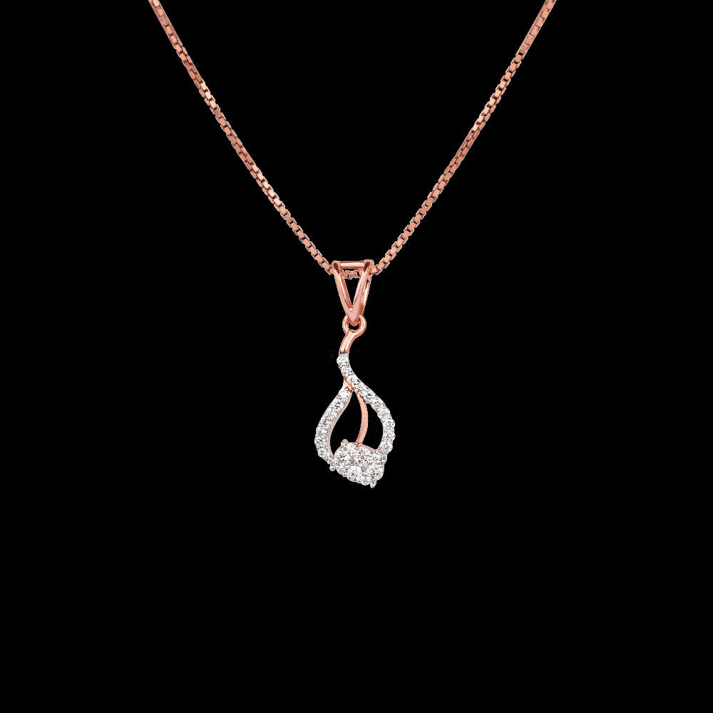 14K Two Tone Gold Diamond Pendant - 0.24ct VVS-VS-GH