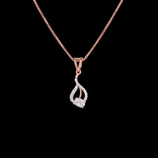 14K Two Tone Gold Diamond Pendant - 0.24ct VVS-VS-GH