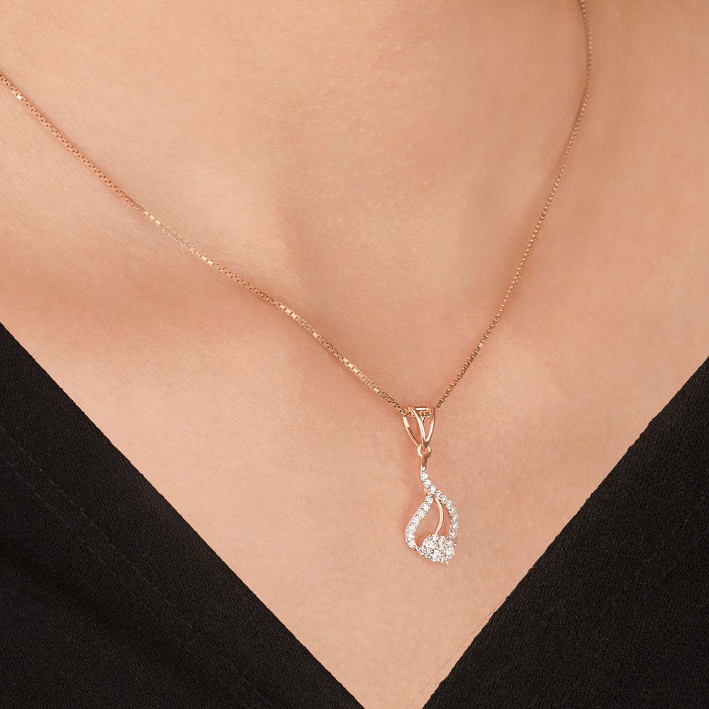 14K Two Tone Gold Diamond Pendant - 0.24ct VVS-VS-GH