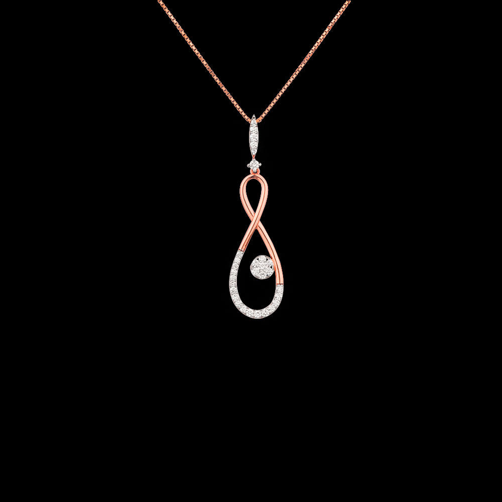 14K Two Tone Gold Diamond Pendant - 0.55ct VVS-VS-GH