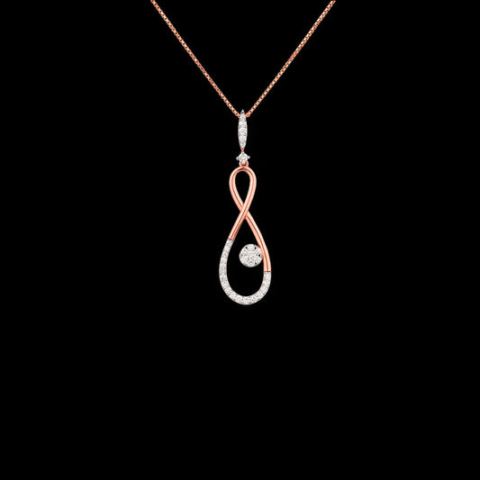 14K Two Tone Gold Diamond Pendant - 0.55ct VVS-VS-GH