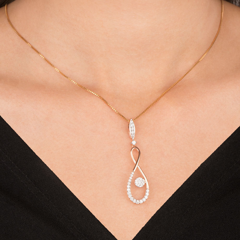 14K Two Tone Gold Diamond Pendant - 0.55ct VVS-VS-GH