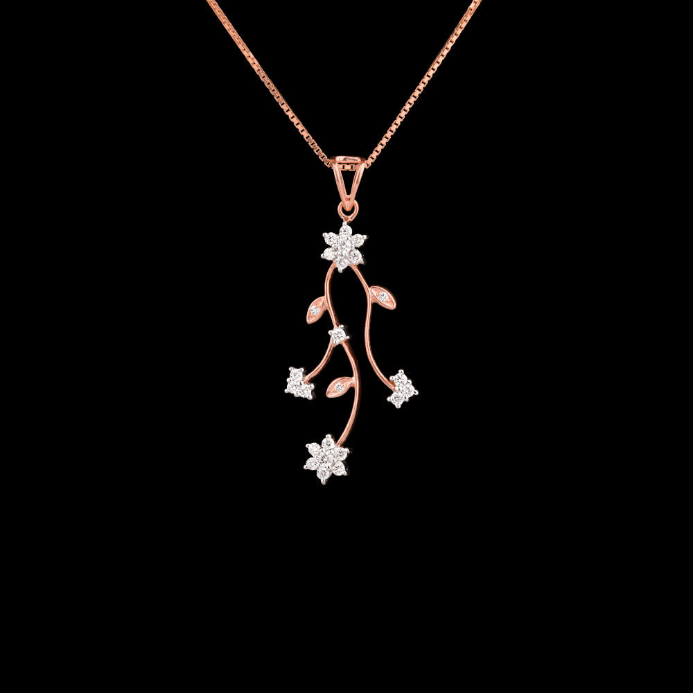 14K Two Tone Gold Diamond Pendant - 0.43ct VVS-VS-GH