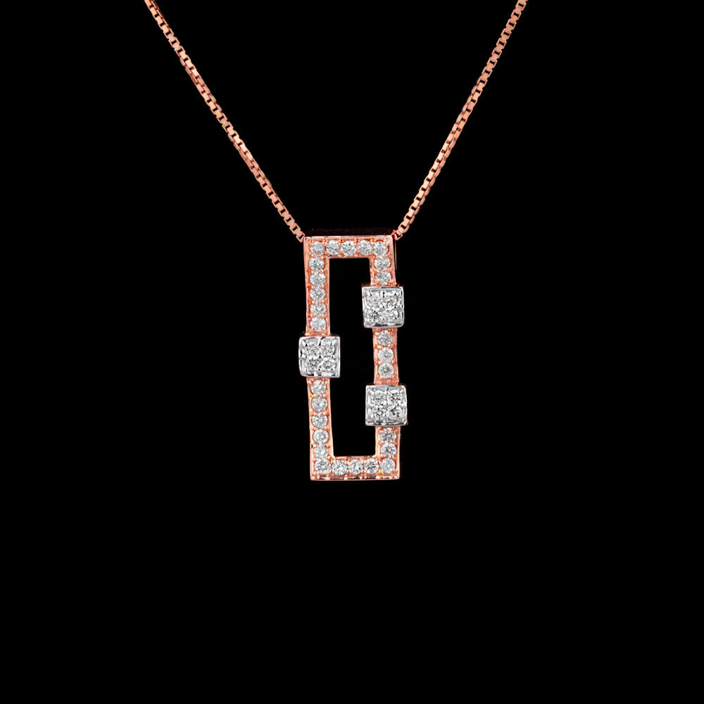 14K Rose Gold Diamond Pendant - 0.59ct VVS-VS-HI