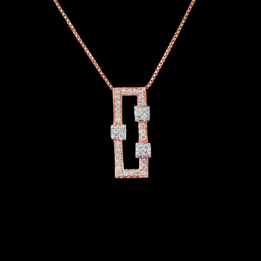 14K Rose Gold Diamond Pendant - 0.59ct VVS-VS-HI