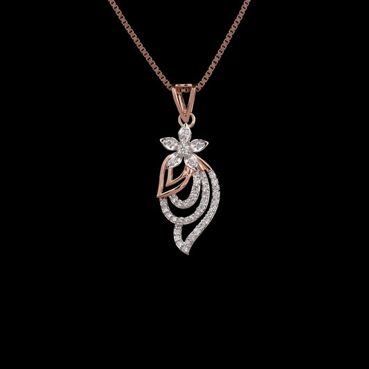 14K Two Tone Gold Diamond Pendant - 0.28ct VVS-VS-GH