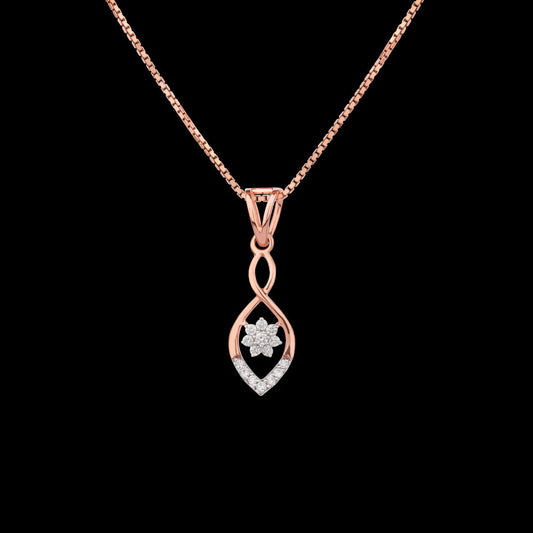 14K Two Tone Gold Diamond Pendant - 0.14ct VVS-VS-GH