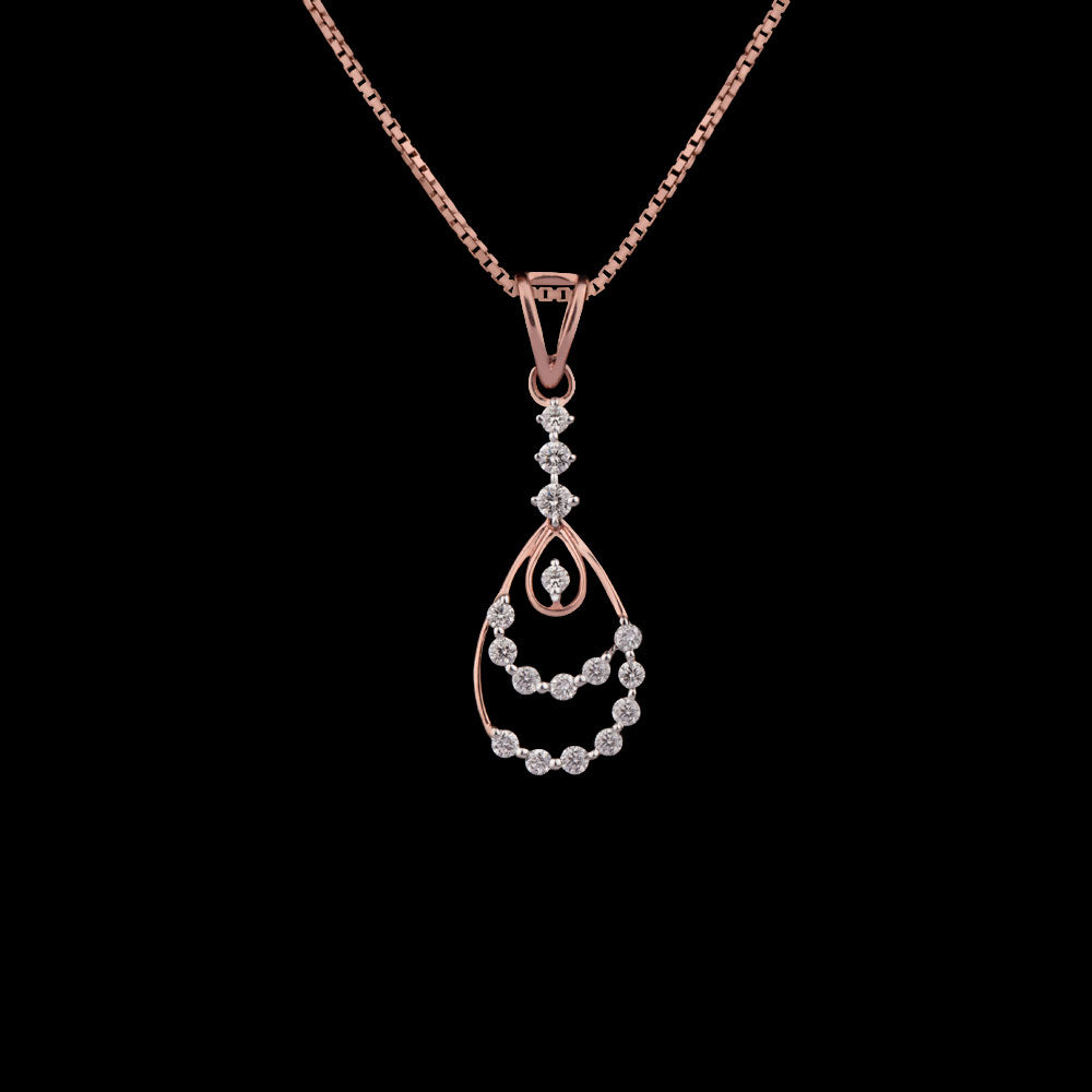 14K Two Tone Gold Diamond Pendant - 0.34ct VS-SI-HI