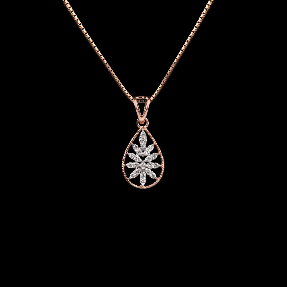 14K Two Tone Gold Diamond Pendant - 0.22ct VVS-VS-GH