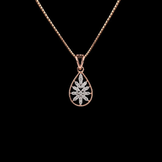 14K Two Tone Gold Diamond Pendant - 0.22ct VVS-VS-GH
