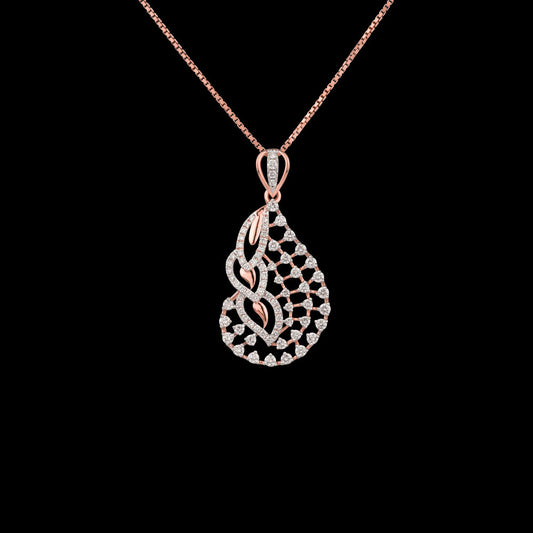 14K Two Tone Gold Diamond Pendant - 0.86ct VVS-VS-GH