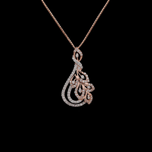 14K Two Tone Gold Diamond Pendant - 0.67ct VVS-VS-GH