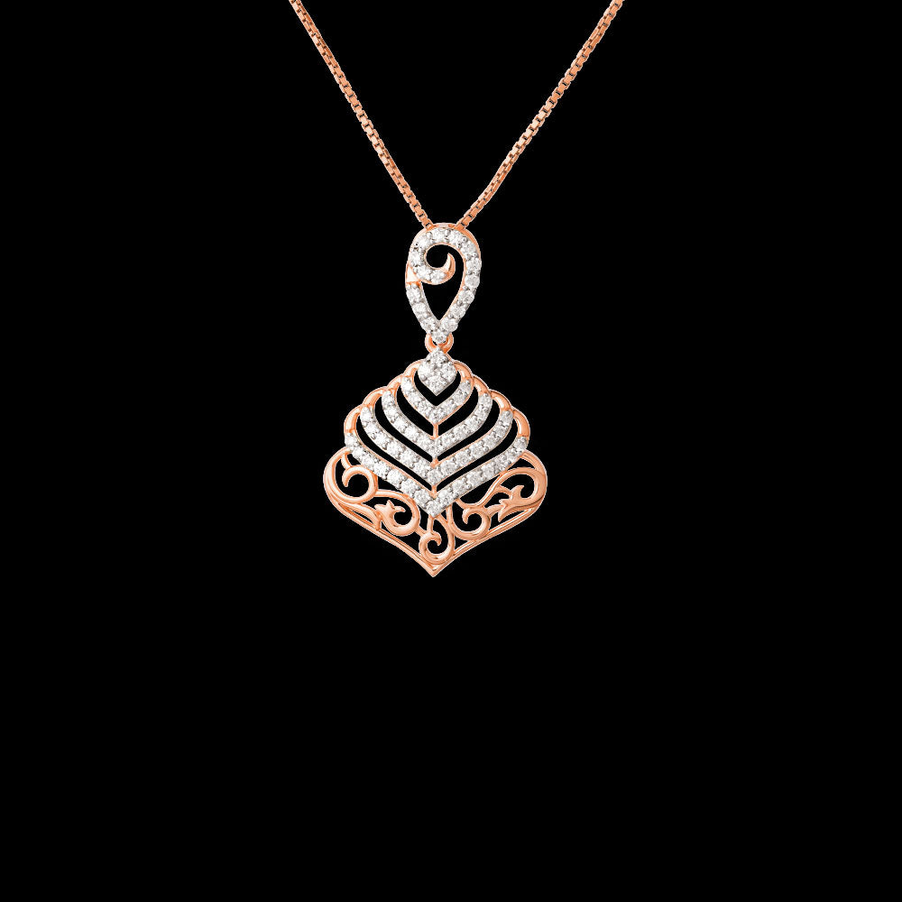 14K Two Tone Gold Diamond Pendant - 0.72ct VVS-VS-GH