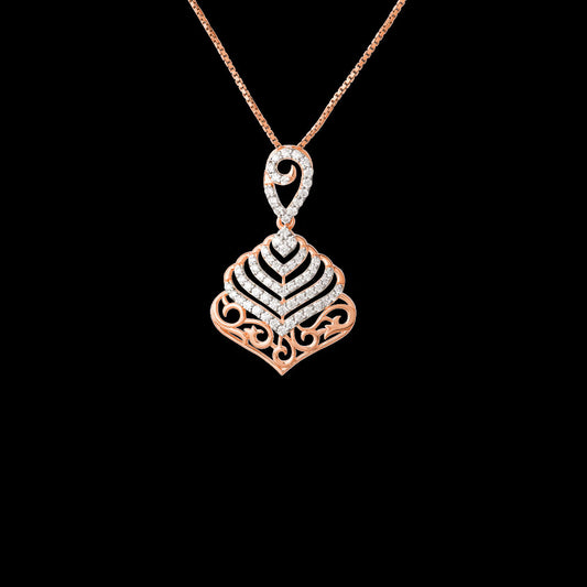 14K Two Tone Gold Diamond Pendant - 0.72ct VVS-VS-GH