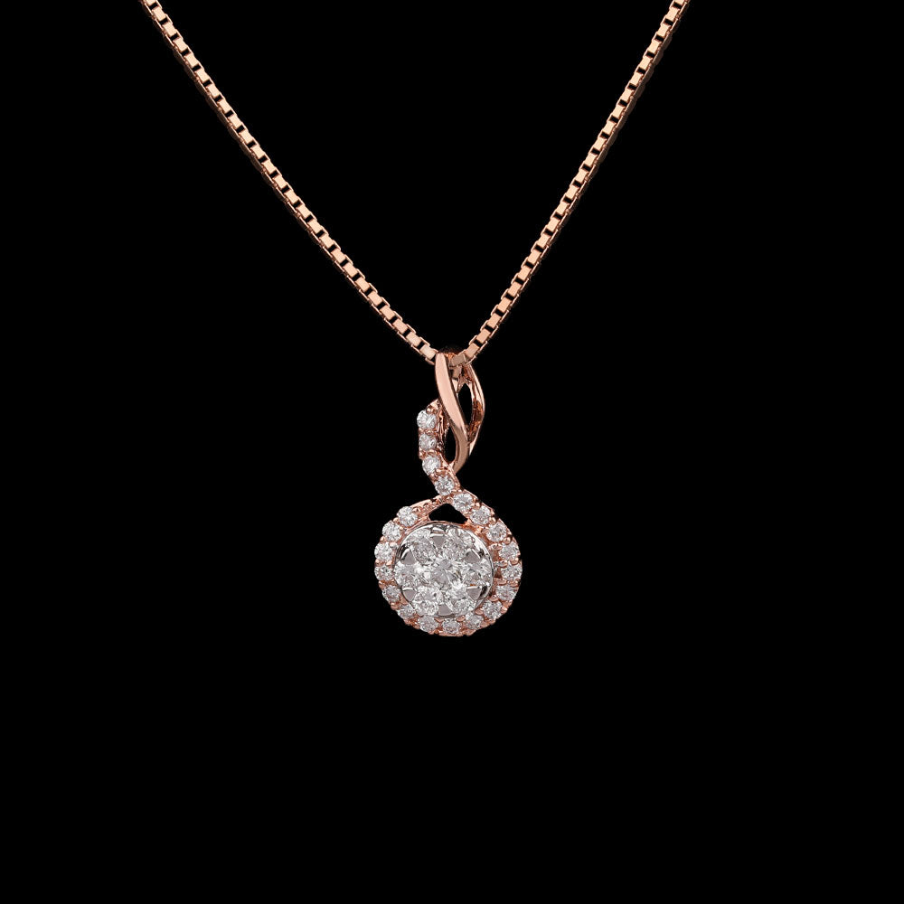14K Two Tone Gold Diamond Pendant - 0.33ct VVS-VS-GH