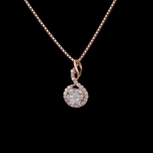 14K Two Tone Gold Diamond Pendant - 0.33ct VVS-VS-GH