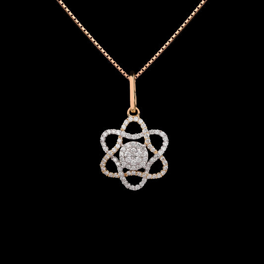 14K Two Tone Gold Diamond Pendant - 0.59ct VVS-VS-GH