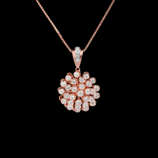14K Two Tone Gold Diamond Pendant - 0.96ct VVS-VS-HI