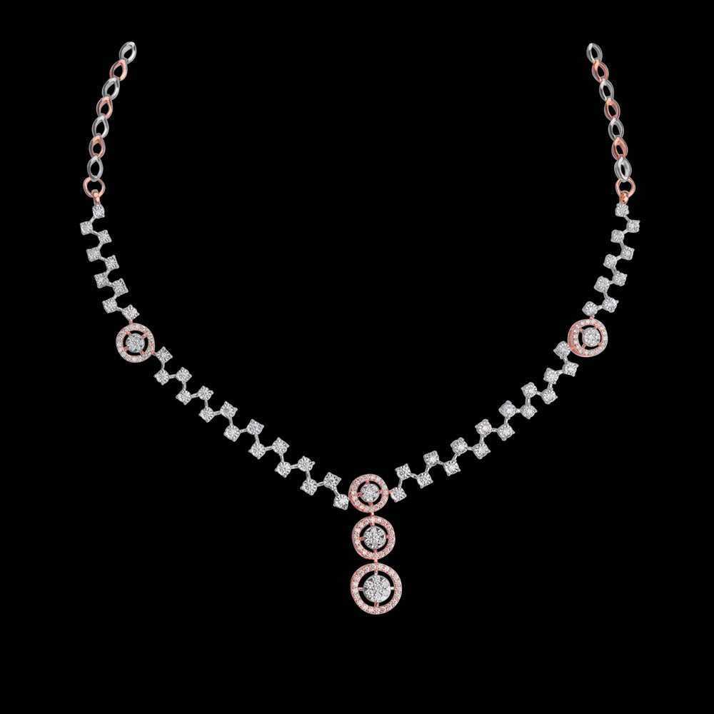 18K Two Tone Gold Diamond Necklace - 2.35ct VVS-VS-GH