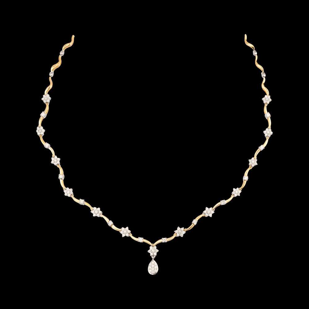 14K Two Tone Gold Diamond Necklace - 1.69ct VVS-VS-IJ