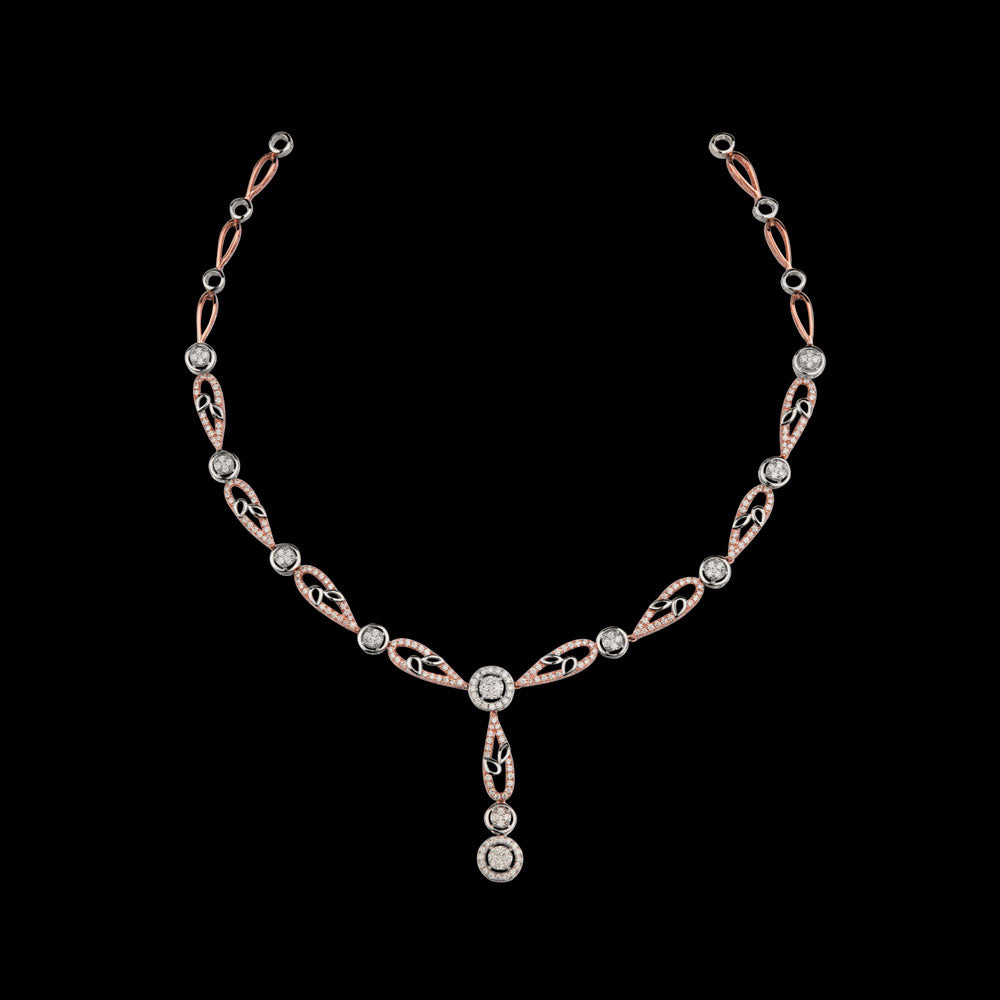14K Two Tone Gold Diamond Necklace - 2.23ct VVS-VS-GH