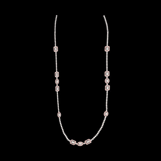 18K Two Tone Gold Diamond Necklace - 6.81ct VS-SI-GH
