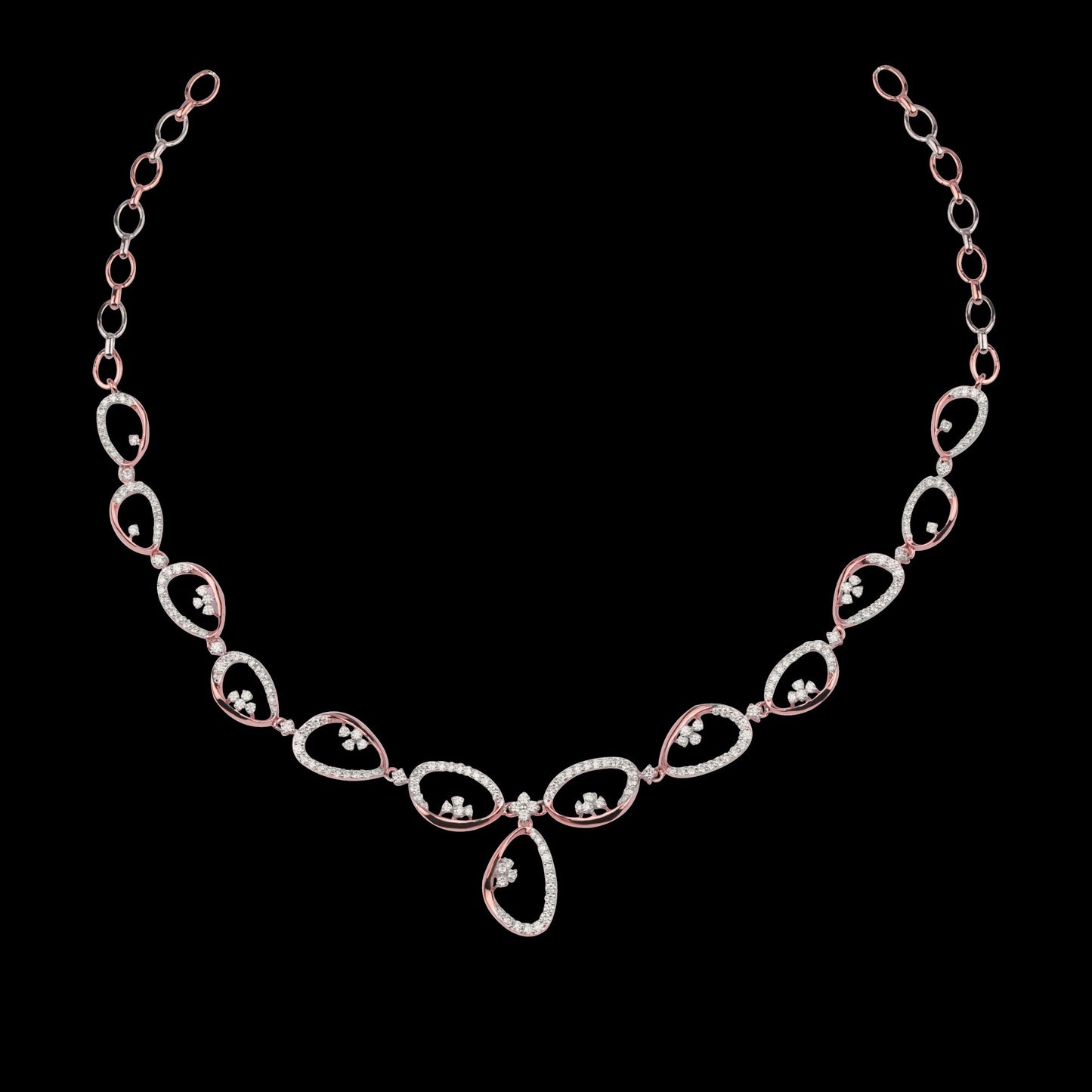 14K Two Tone Gold Diamond Necklace - 2.13ct VVS-VS-GH
