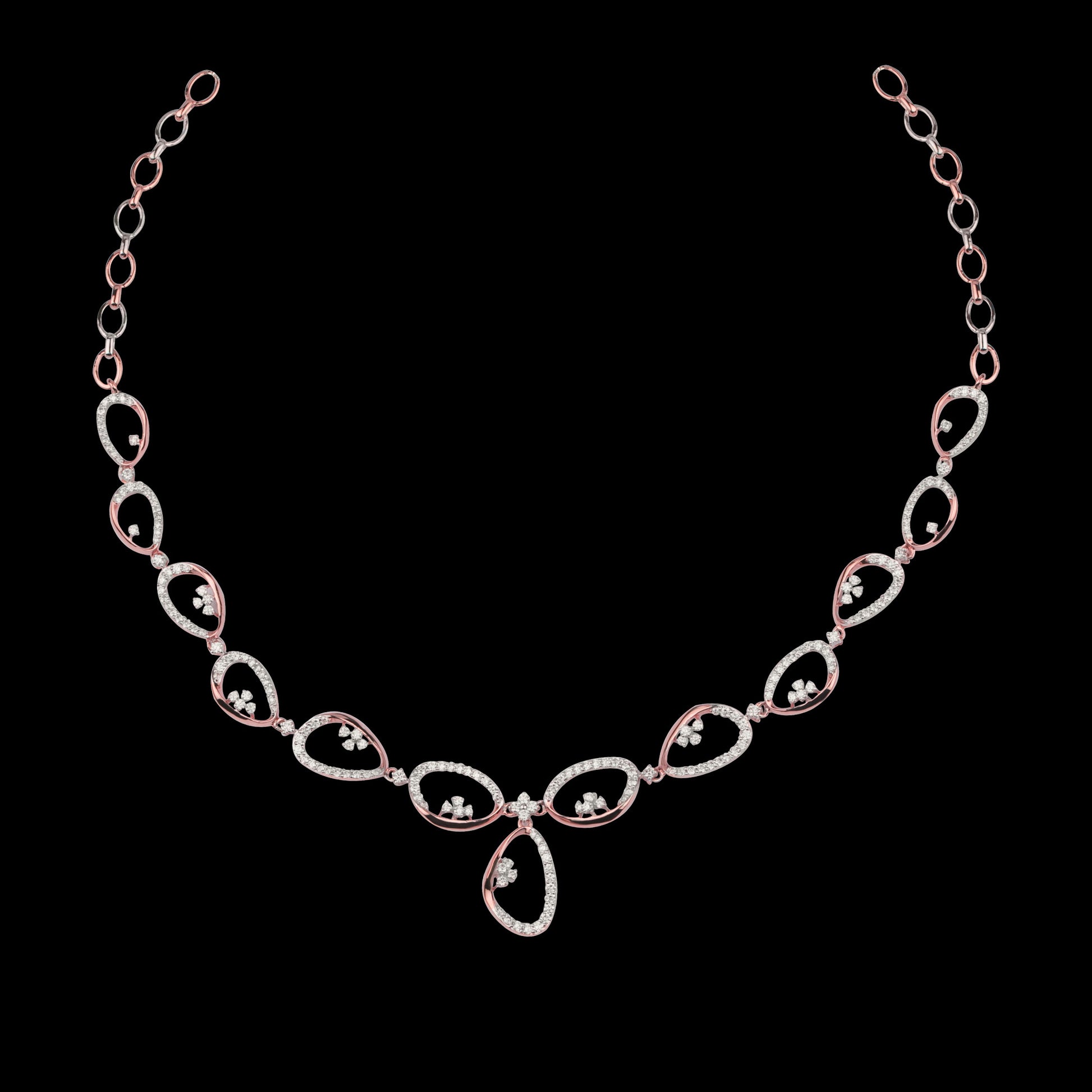 14K Two Tone Gold Diamond Necklace - 2.13ct VVS-VS-GH