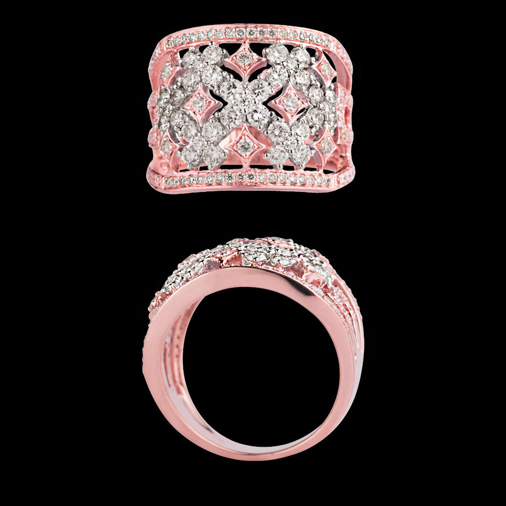 18K Two Tone Gold Diamond Ring - 1.45ct VVS-VS-HI