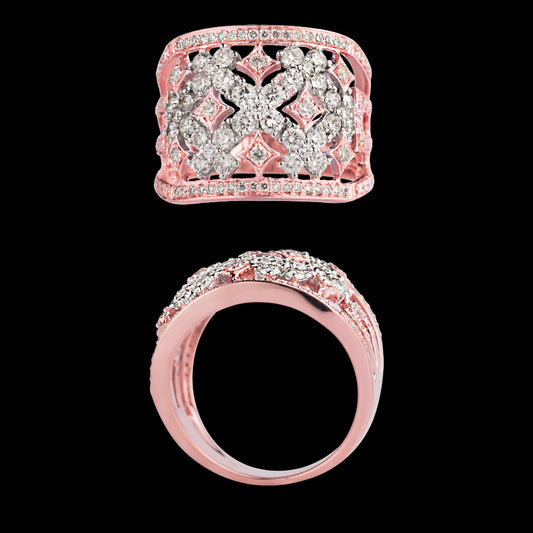 18K Two Tone Gold Diamond Ring - 1.45ct VVS-VS-HI