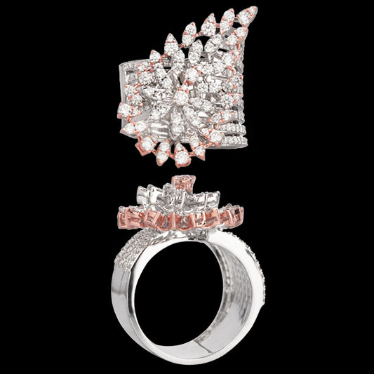 18K Two Tone Gold Diamond Ring - 2.06ct VVS-VS-GH