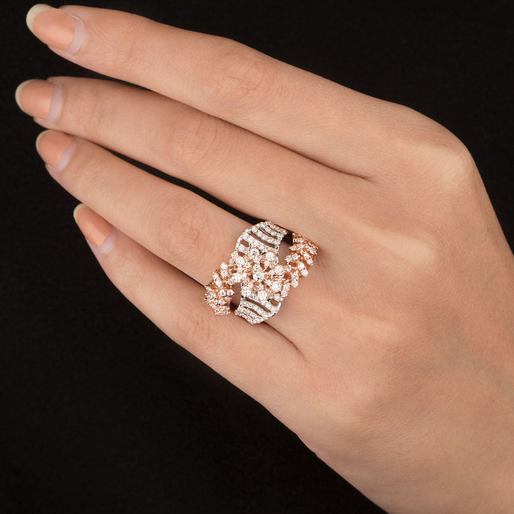 18K Two Tone Gold Diamond Ring - 1.4ct VVS-VS-GH