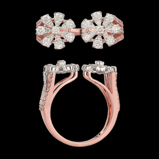 14K Two Tone Gold Diamond Ring - 0.94ct VVS-VS-GH